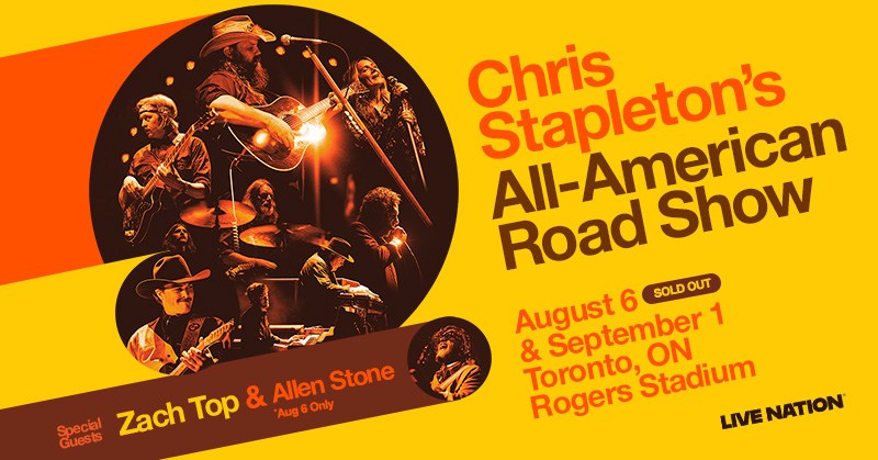Chris Stapleton at Rogers Stadium August 6 & September 1 | Country 104